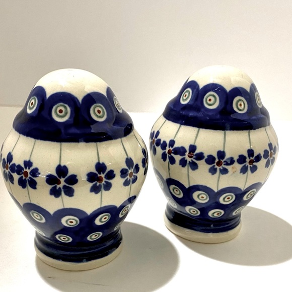 Boleslawiec Dining Vintage Boleslawiec Salt Pepper Shakers Poland